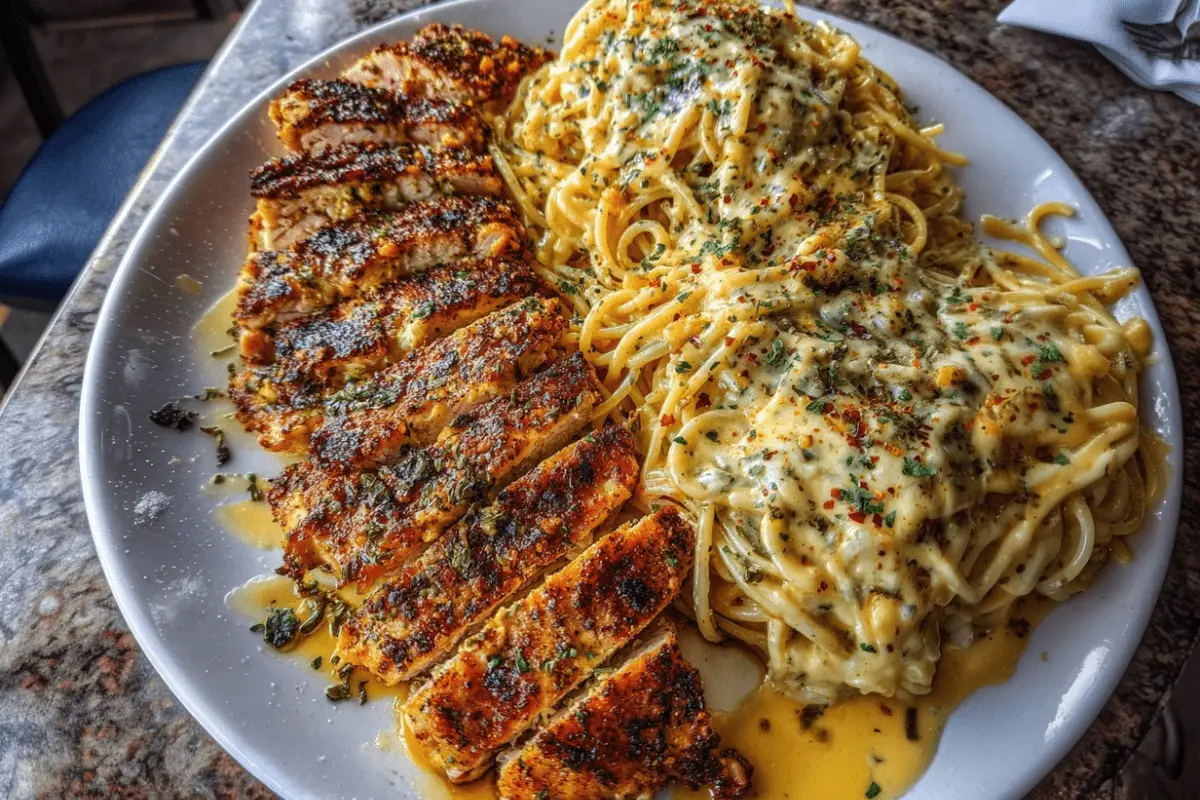 Garlic Parmesan Chicken Spaghetti in Spicy Three-Cheese Cajun Cream Sauce