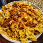 Cheesy Garlic Butter Chicken Bowties in Creamy Mozzarella Sauce