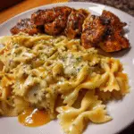 Mozzarella Garlic Butter Chicken Bowties in Cheesy Cream