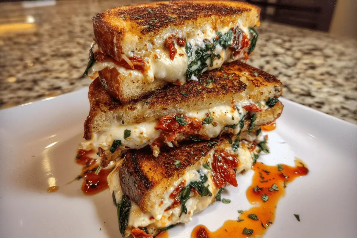 Sun-Dried Tomato, Spinach, and Ricotta Grilled Cheese