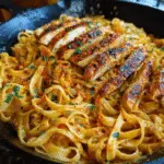 creamy sweet and spicy Cajun chicken pasta