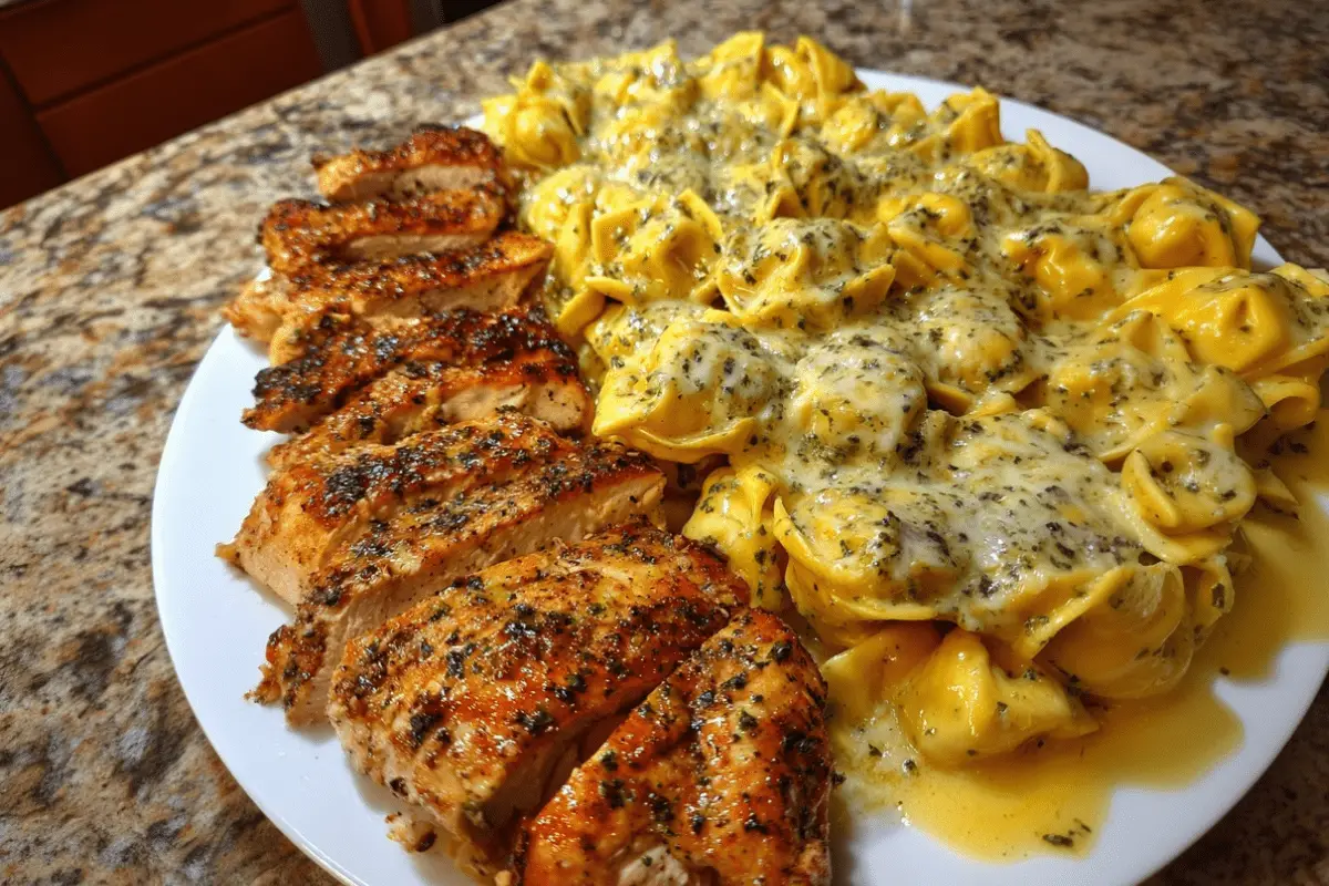 Cajun Mozzarella Chicken Tortellini in Velveeta Garlic Sauce