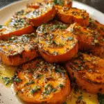 Garlic Butter Roasted Sweet Potatoes