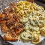 Garlic Butter Velveeta Chicken Tortellini with Alfredo Cream
