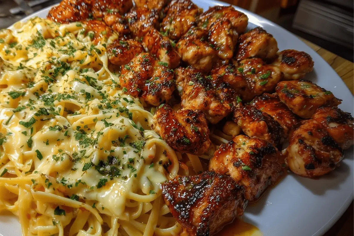 Garlic Cajun Chicken with Cheesy Mozzarella Linguine