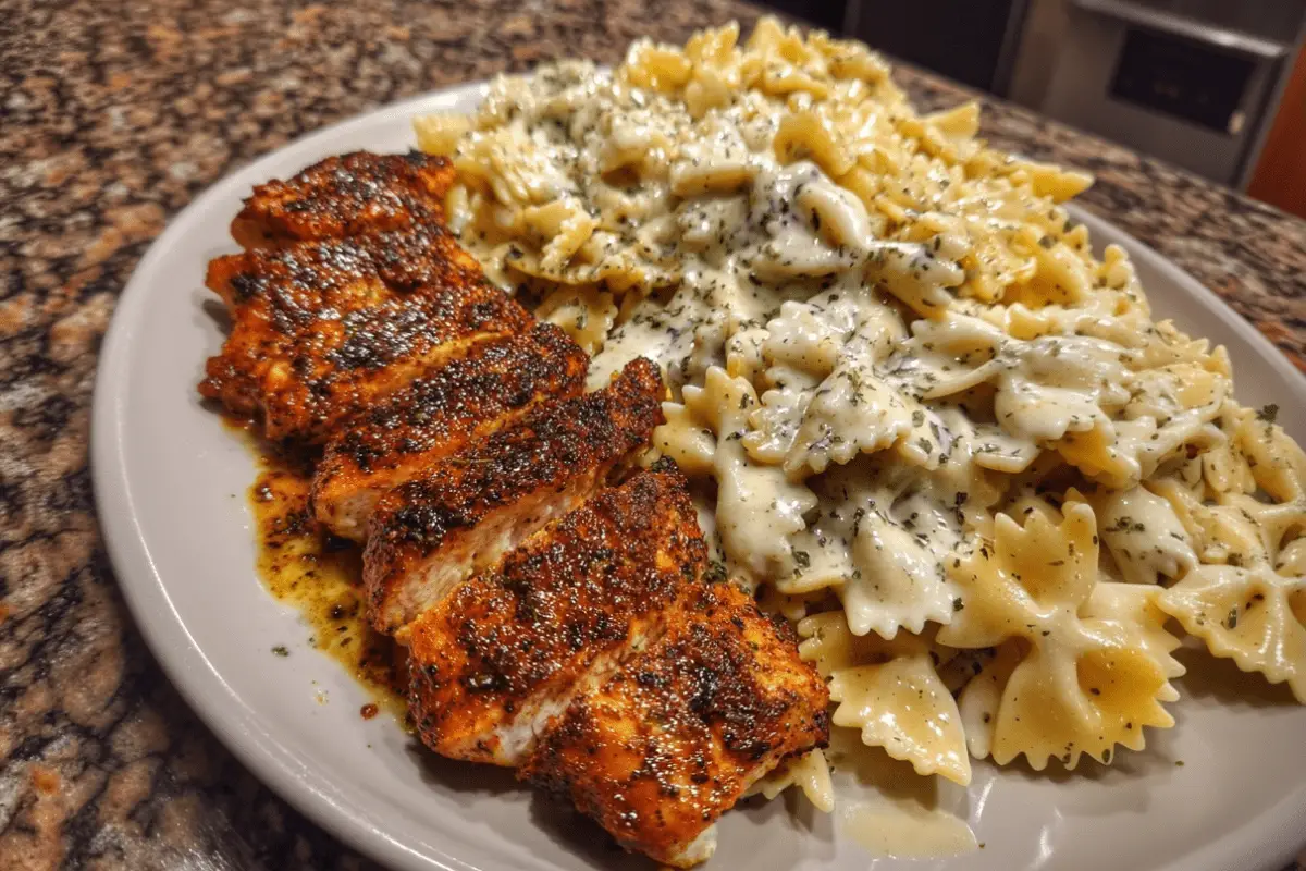 Velveeta Alfredo Chicken Bowties in Cajun Garlic Parmesan Cream