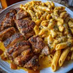 Cheesy Cajun Chicken Penne in Garlic Butter Velveeta Sauce