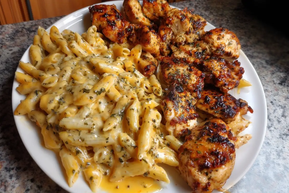 Cheesy Garlic Butter Chicken Penne with Alfredo Cream