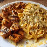 Creamy Cheddar Parmesan Chicken Linguine with Cheesy Sauce