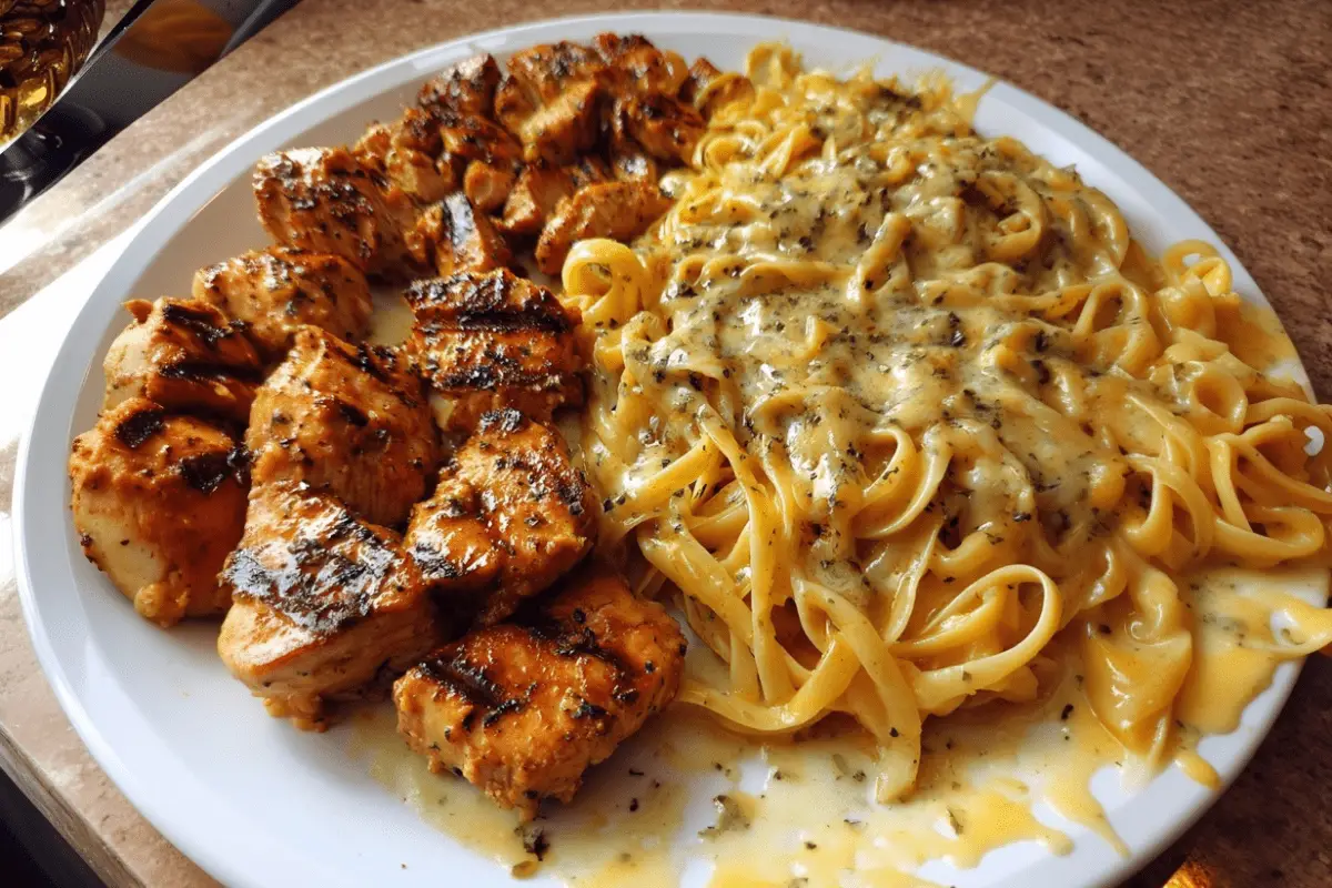 Creamy Cheddar Parmesan Chicken Linguine with Cheesy Sauce