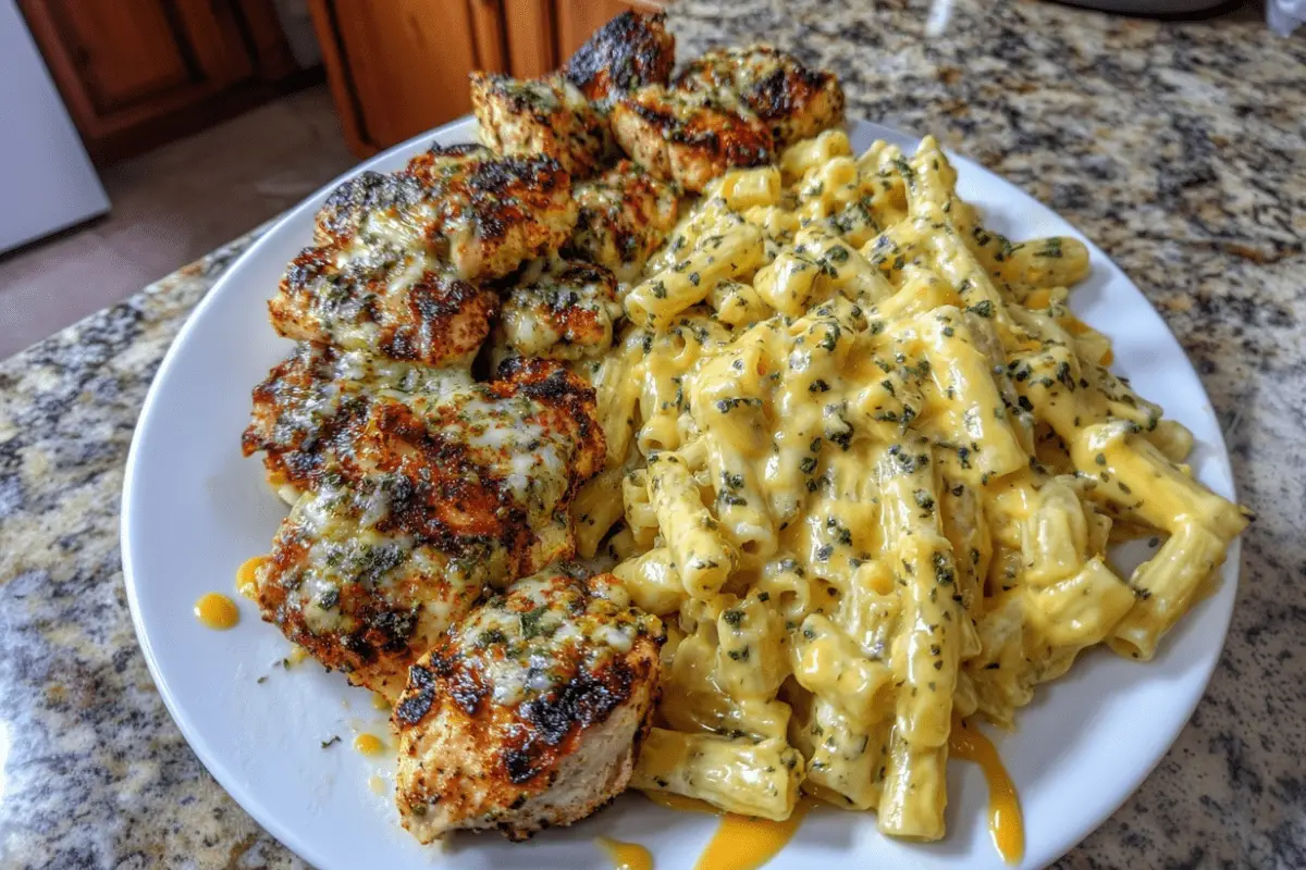 Garlic Parmesan Chicken Penne with Cheesy Cajun Mozzarella Sauce