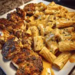 Garlic Parmesan Chicken Rigatoni with Creamy Alfredo Mozzarella