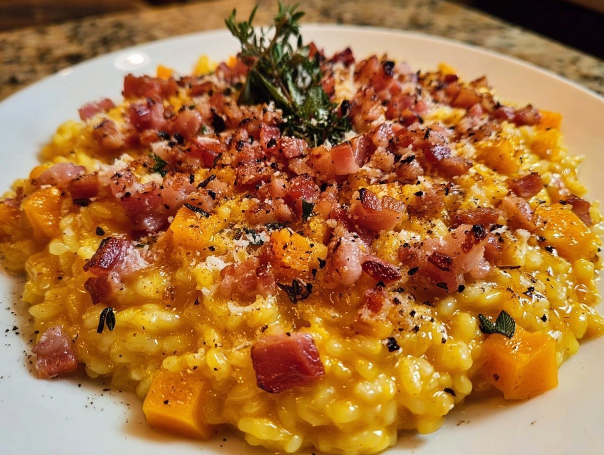 Butternut Squash Risotto with Pancetta