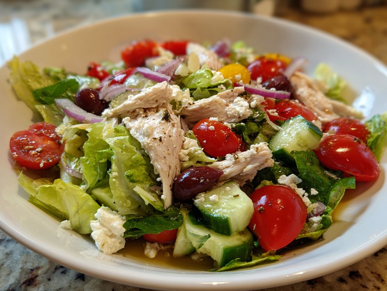 Healthy Greek Salad with Chicken