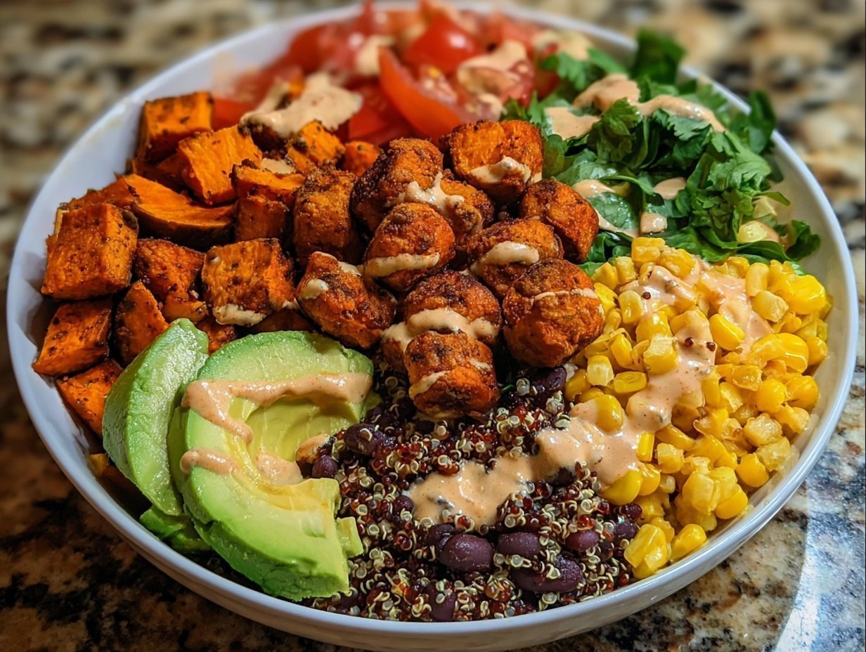 Sweet Potato Burger Bowl
