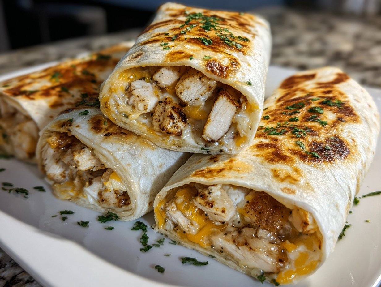 Cheesy Chicken Garlic Wraps