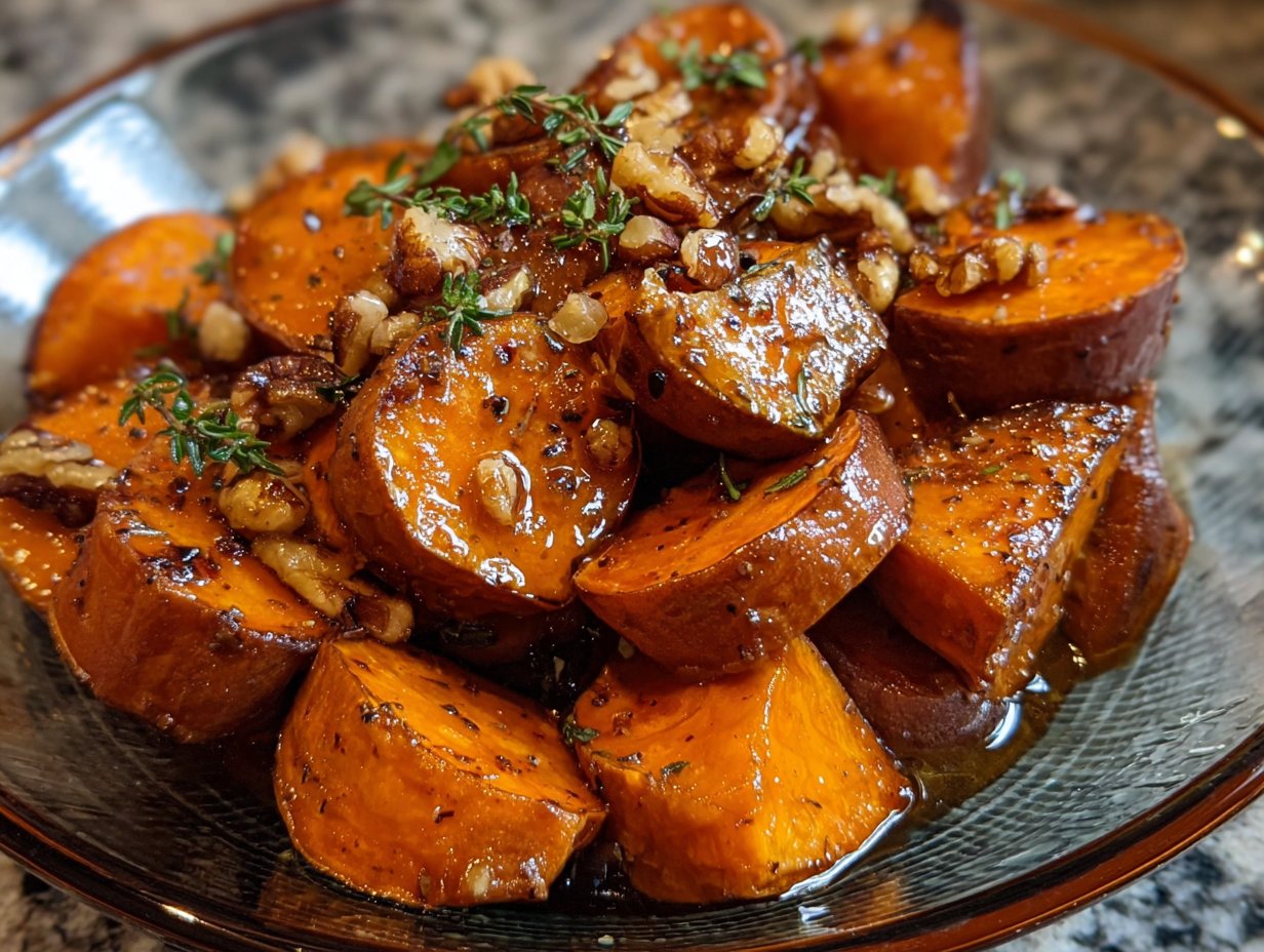 Walnut Maple Roasted Sweet Potatoes