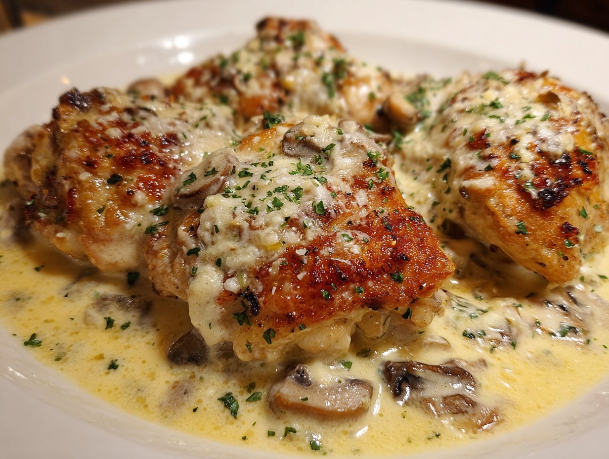 Creamy Oven Baked Chicken Thighs