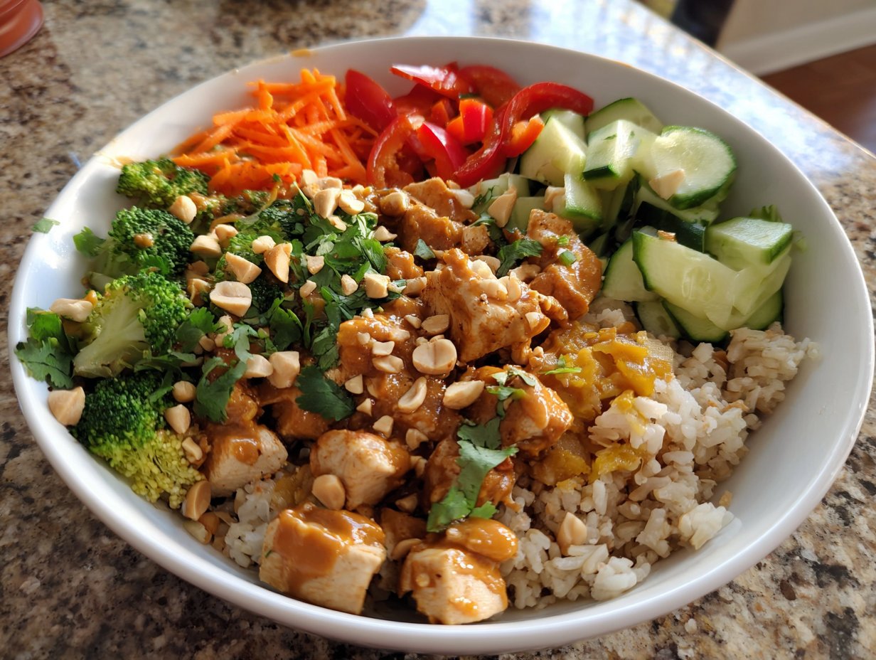 Thai Peanut Chicken Buddha Bowl