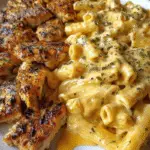 Garlic Butter Chicken Penne in Cheesy Mozzarella Sauce pasta dish