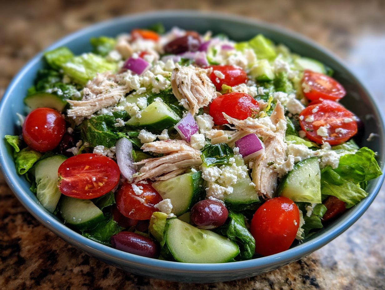 Healthy Greek Salad with Chicken