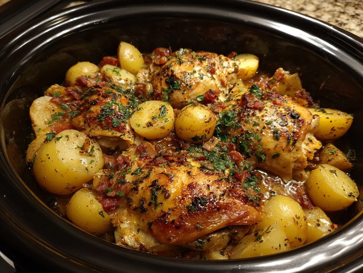 Instant Pot chicken and potatoes dish cooked to perfection.