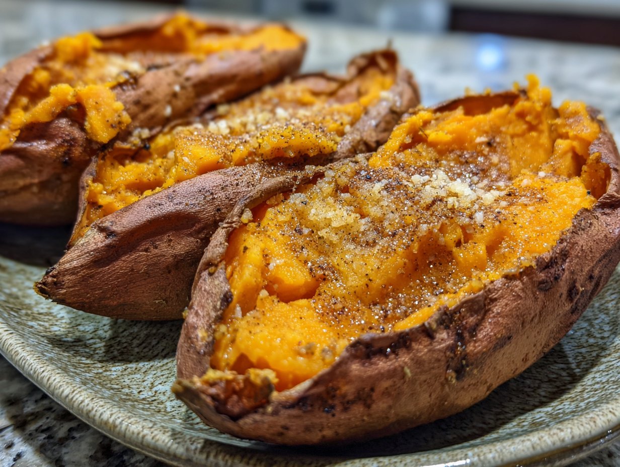 Moist Cinnamon Butter Baked Sweet Potatoes