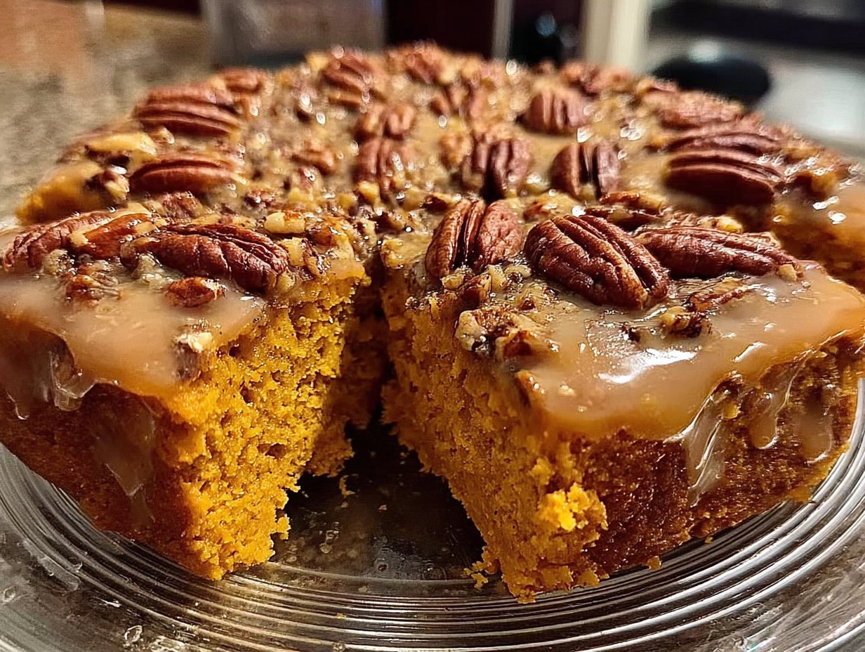 Sweet Potato Honeybun Cake with Pecans