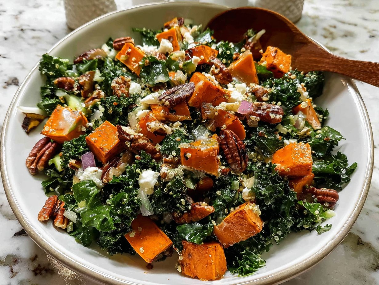 Roasted Sweet Potato Kale Salad