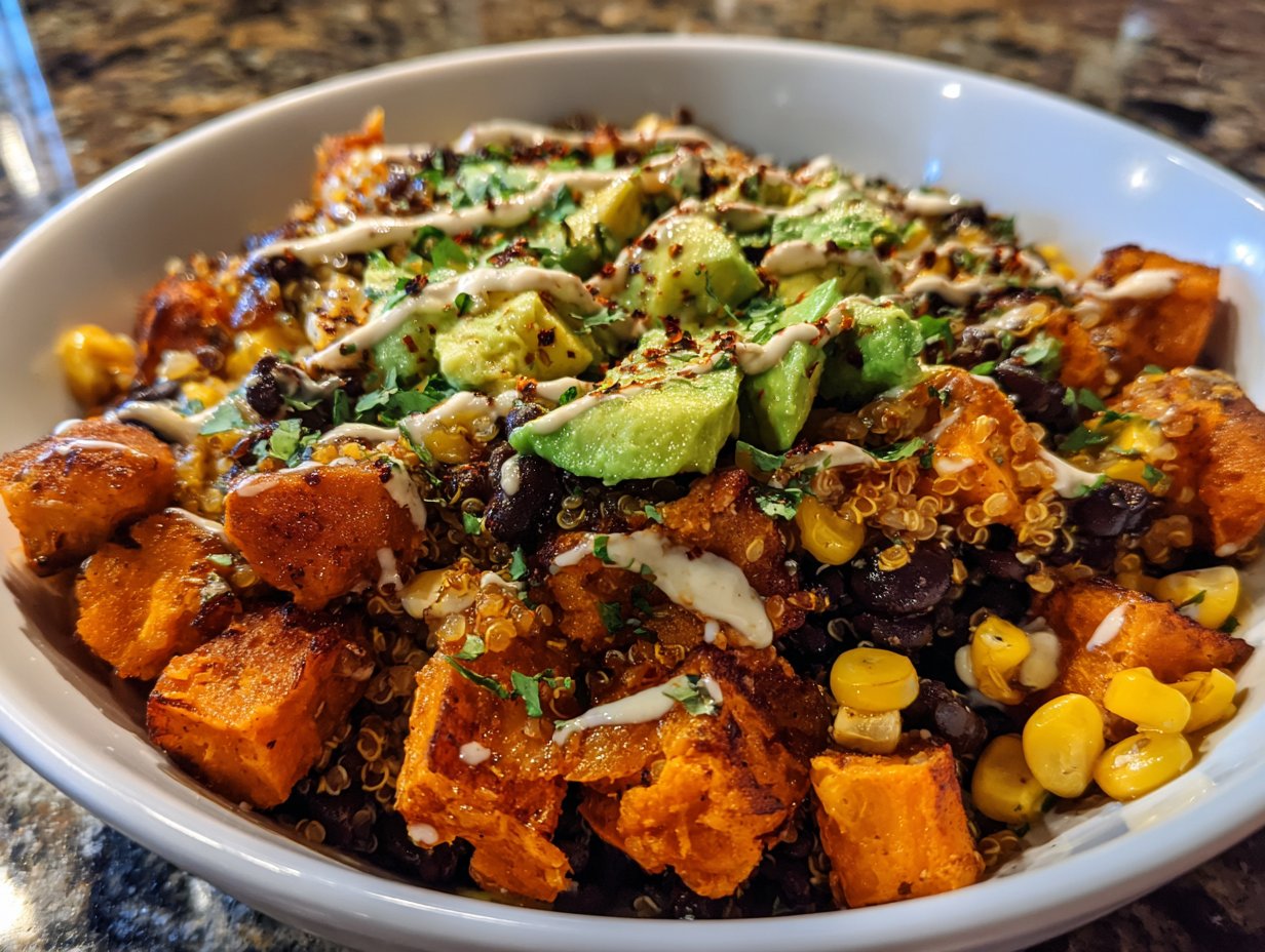 Sweet Potato Burger Bowl