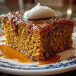 Delicious Southern sweet potato cake with cream cheese frosting on a table