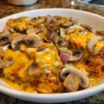 Texas Roadhouse Smothered Chicken with Jack Cheese served on a plate