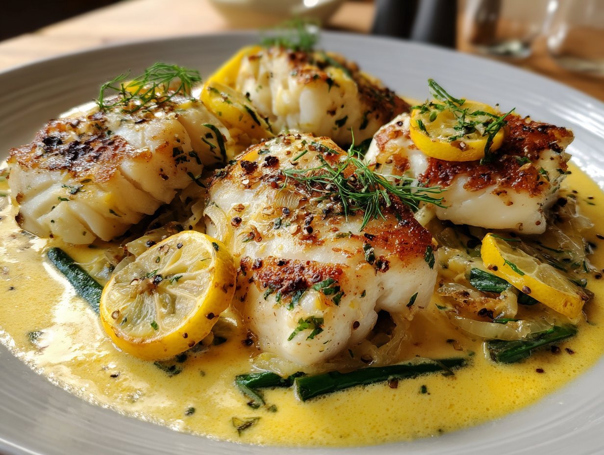 Baked Cod in Coconut Lemon Cream Sauce for Busy Weeknights