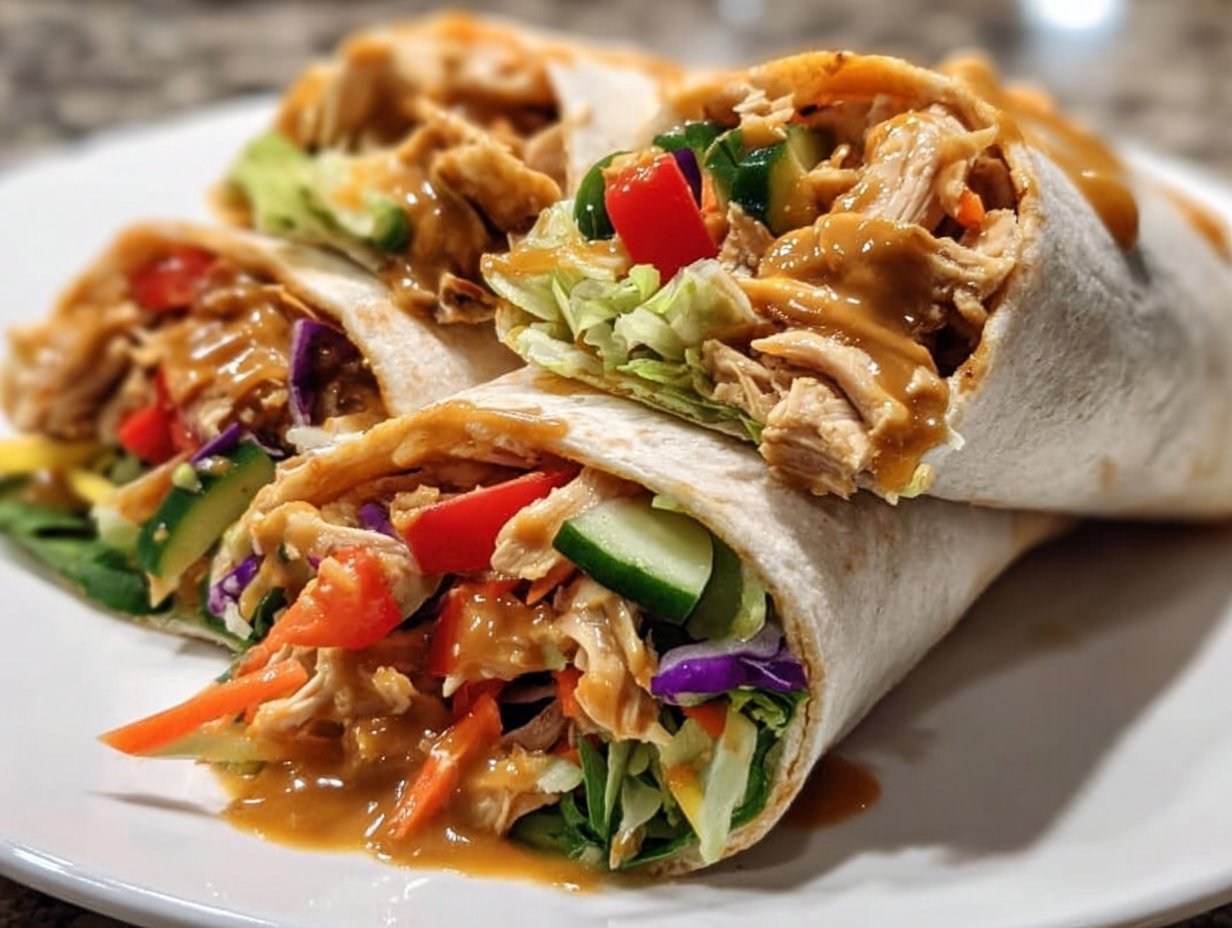 Thai Peanut Chicken Wraps