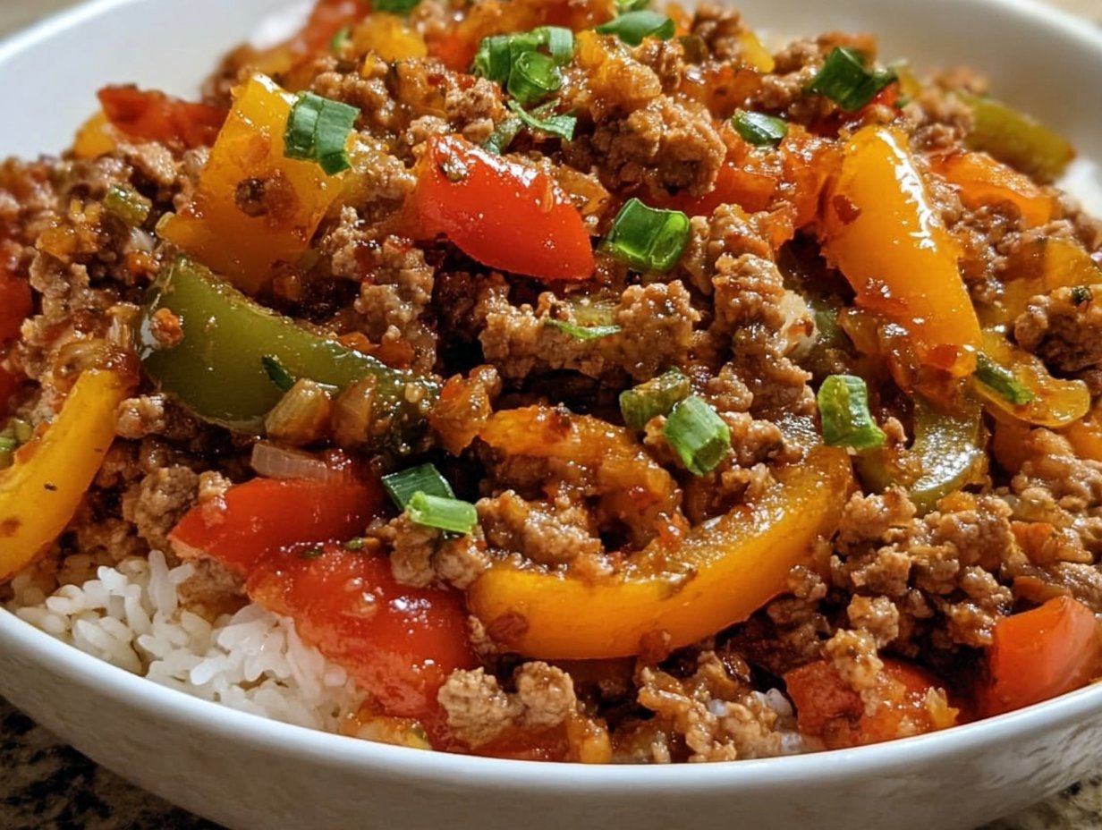 Ground Turkey and Peppers