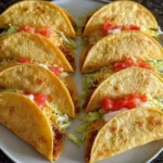 20-Minute Baked Chicken Tacos served on a plate with toppings