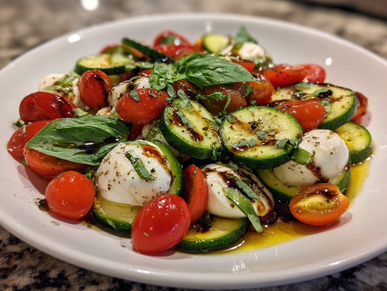 Juicy Cucumber Caprese Salad