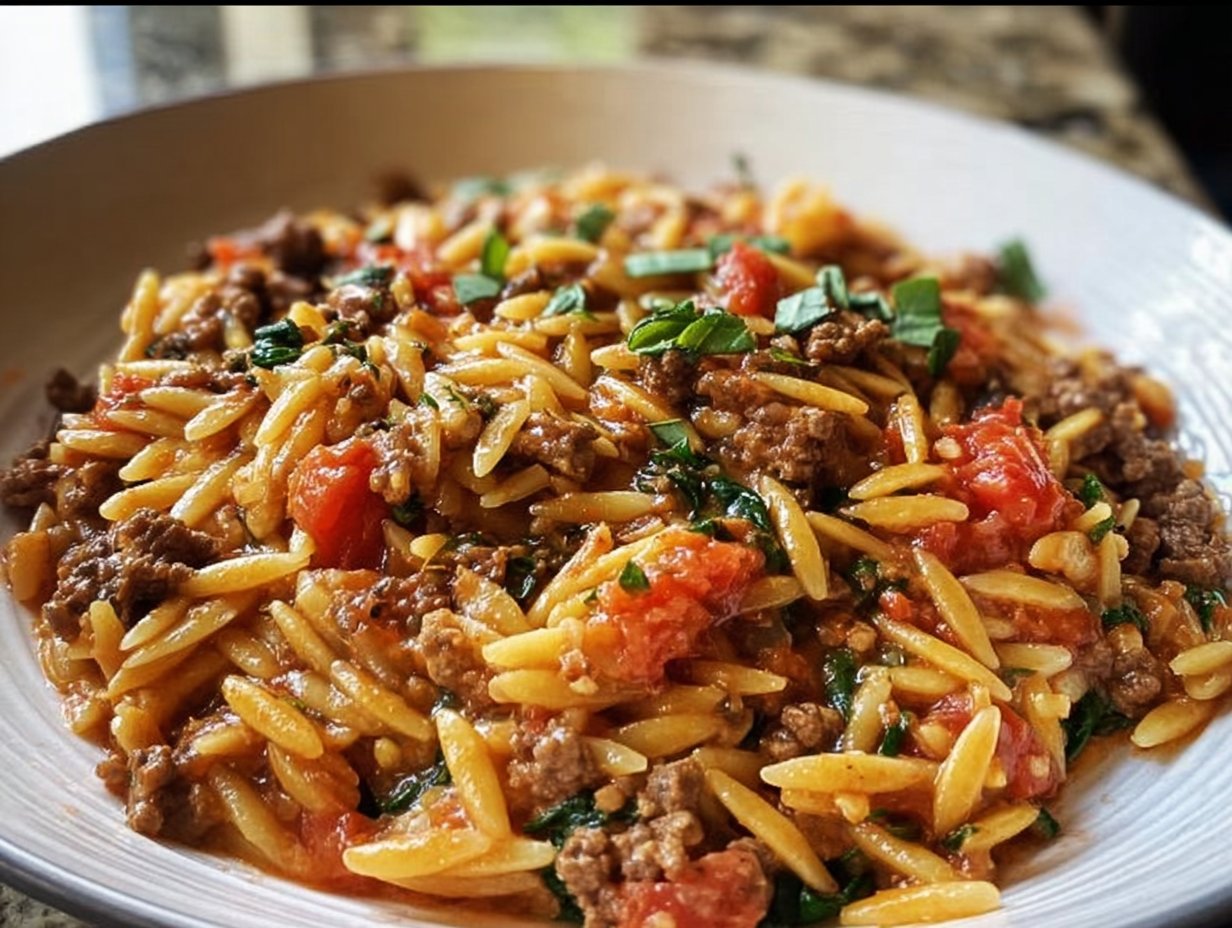 Ground Beef Orzo