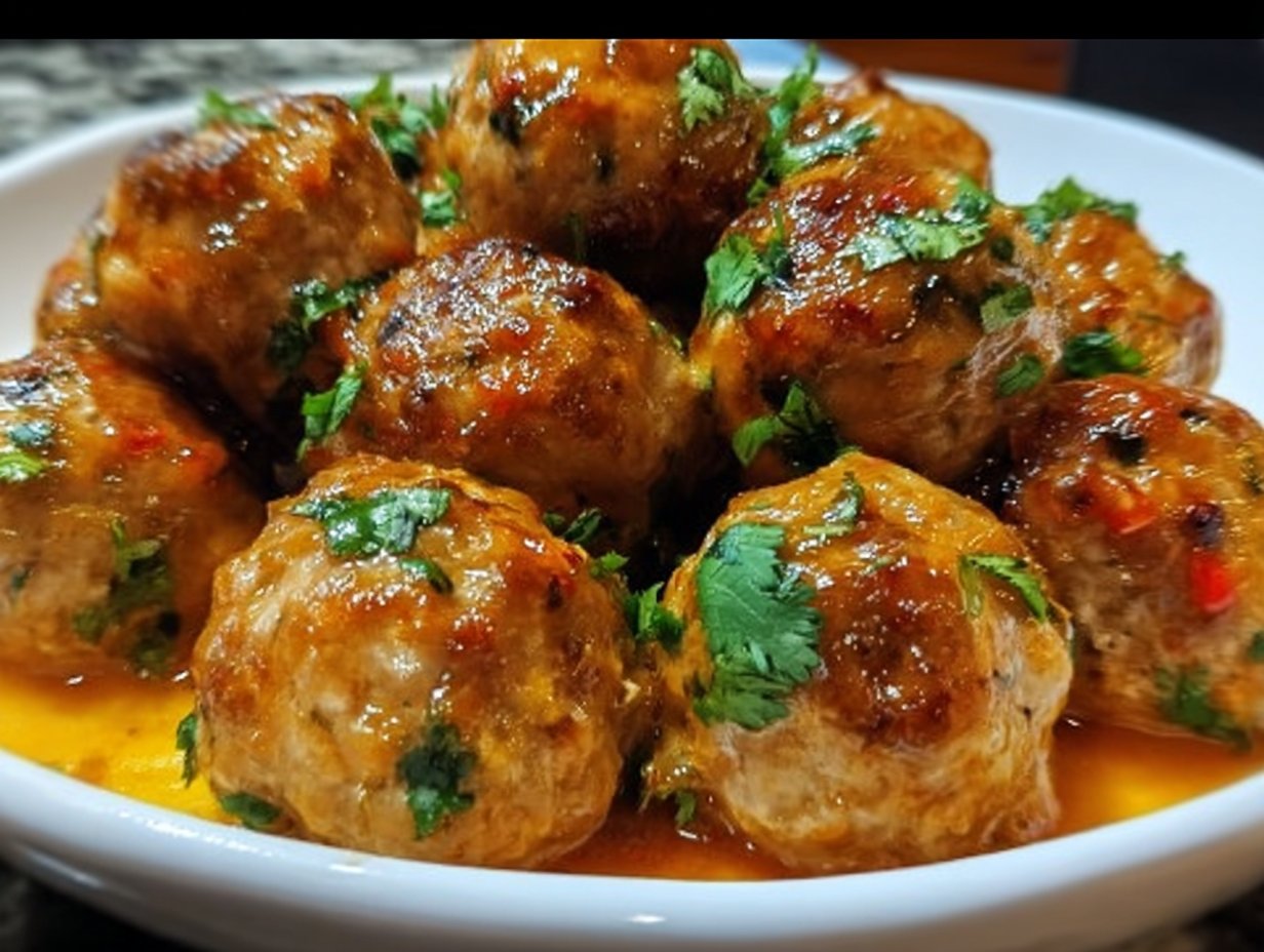 Easy Thai Baked Chicken Meatballs