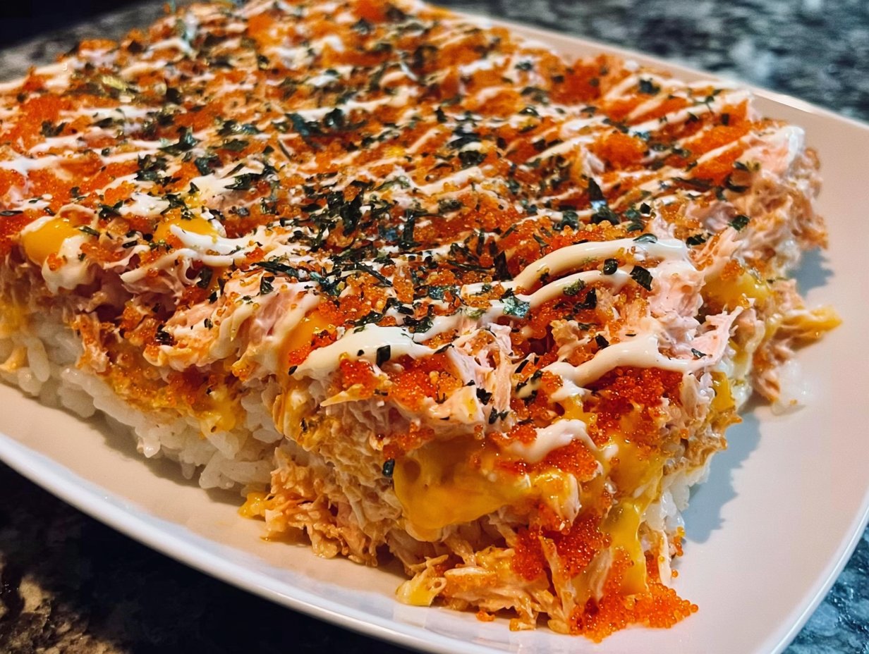 Spicy Tuna and Creamy Crab Sushi Bake