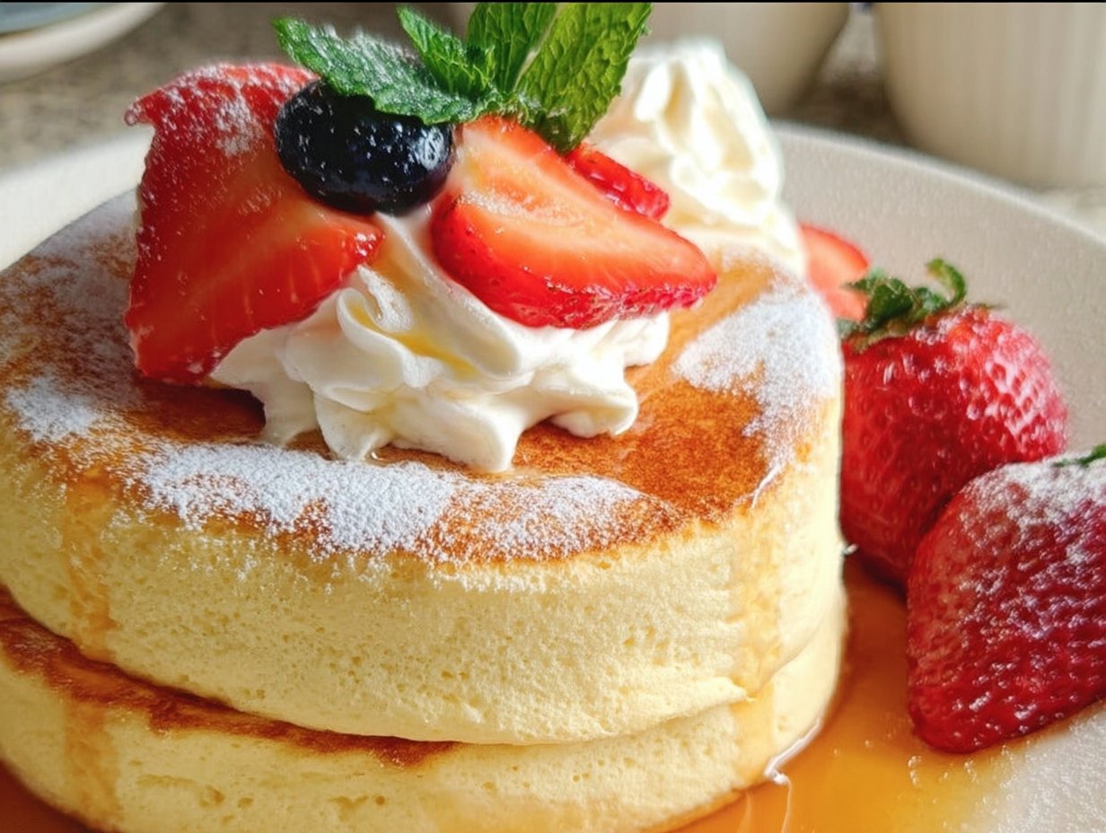 Fluffy Japanese Soufflé Pancakes