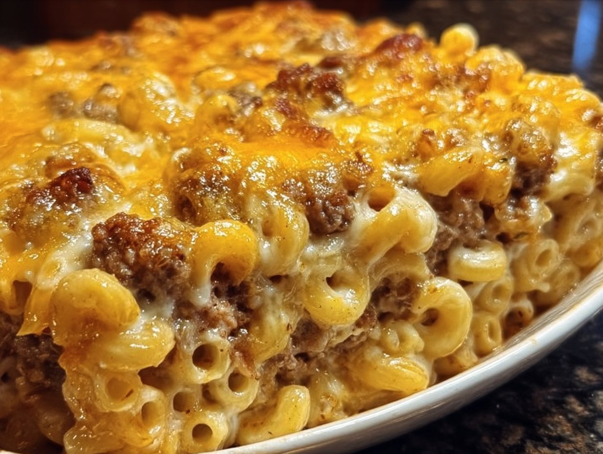 Mac and Cheese Meatloaf Casserole