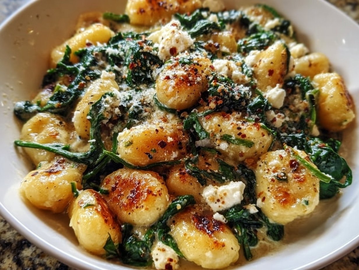 Creamy Gnocchi with Spinach and Feta