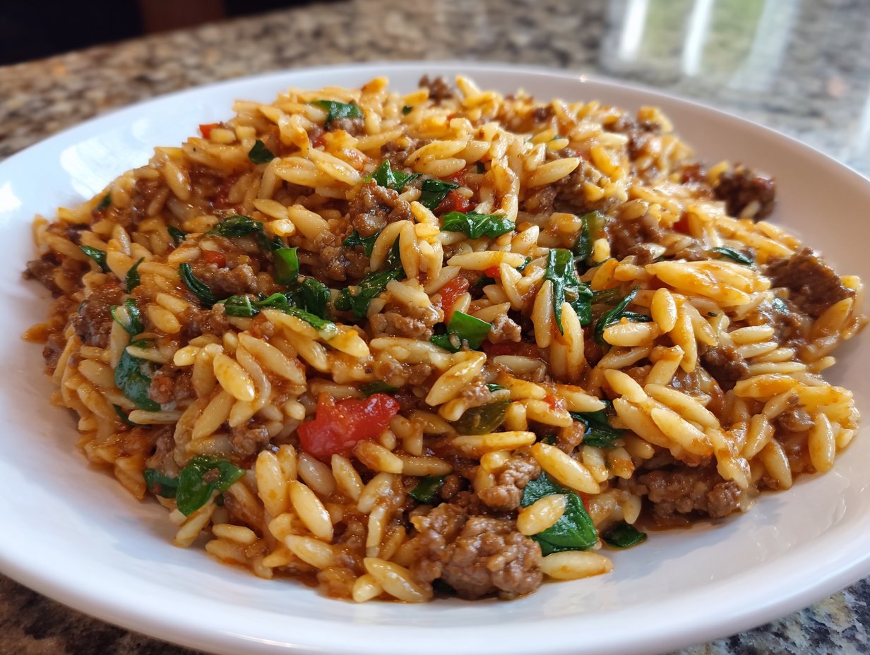 Ground Beef Orzo