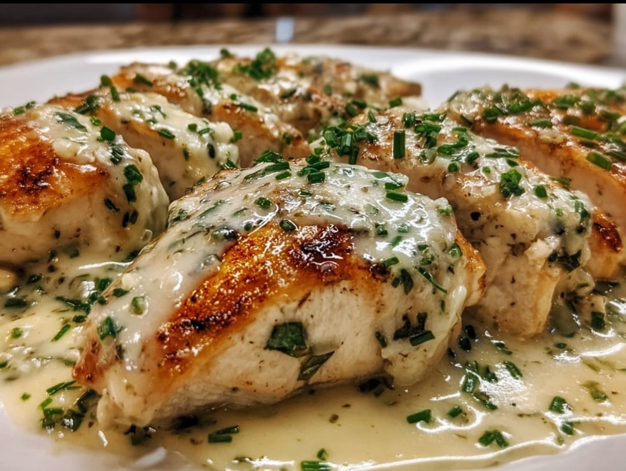 Chicken with Boursin Sauce with Garlic and Fine Herbs