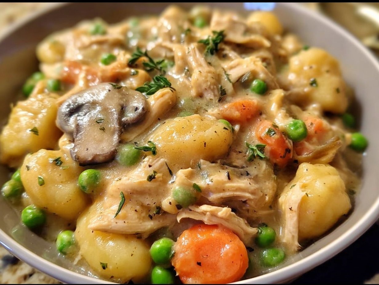 One Pot Gnocchi Chicken Pot Pie
