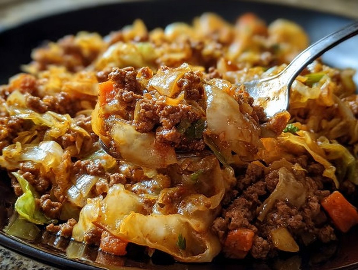 Savory Cabbage and Ground Beef Skillet