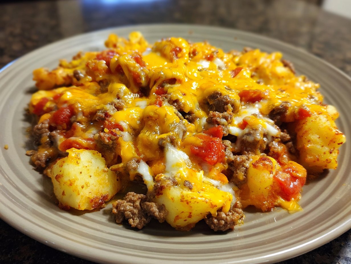 Hobo Casserole with Ground Beef & Potatoes