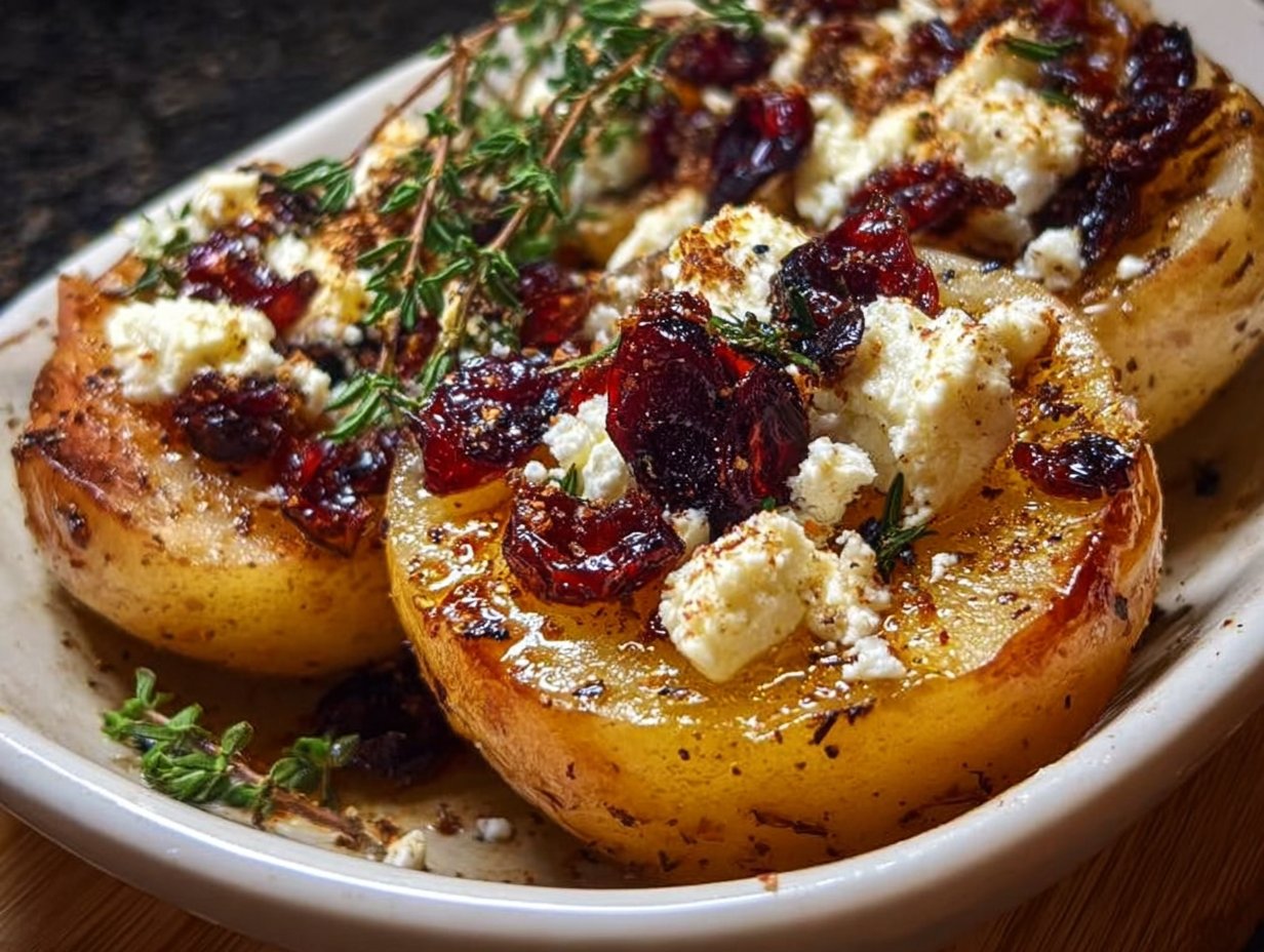 Baked Pears Feta Honey Cranberries