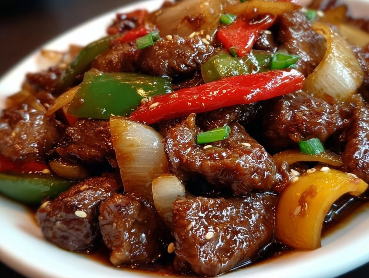 Sizzling Chinese Pepper Steak with Onions